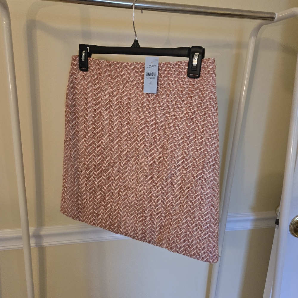 Loft petites 2p tweed straight skirt NWT